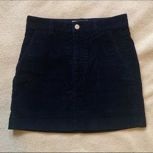 Everlane Corduroy Stamp Skirt in Navy